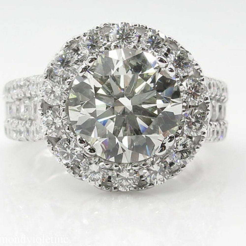 *NEW 925 Sterling Silver Round Diamond Halo Ring - Picture 4 of 4